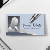 公証署名代理人モダンブルー&シルバー写真 名刺