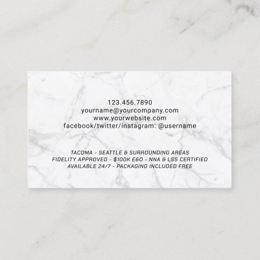 公証署名代理人モダンブルー&シルバー写真 名刺 (裏面)