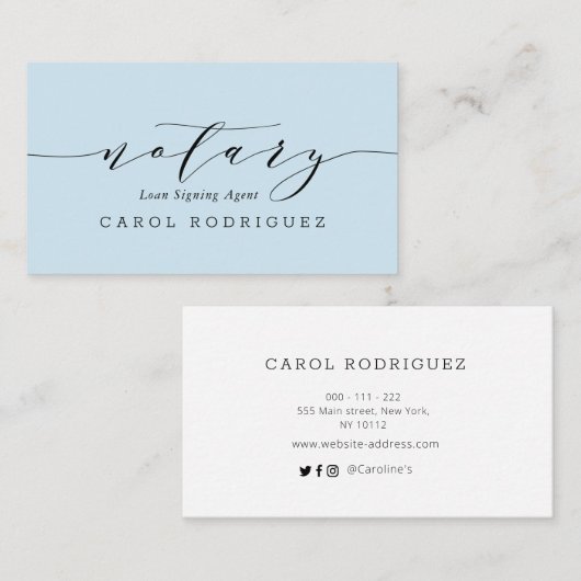 公証証券ローン署名エージェントの名刺 名刺 (正面/裏面)