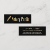 公証貸付調印代理店ブラック&金ゴールドクイルペン スキニー名刺 (正面/裏面)