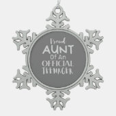 公誇りを持った式10代の若者の叔母 スノーフレークピューターオーナメント (正面)