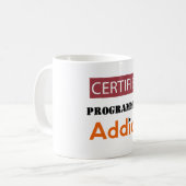 公認のプログラミング中毒者 コーヒーマグカップ (正面左)