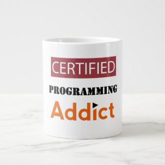 公認のプログラミング中毒者 ジャンボコーヒーマグカップ