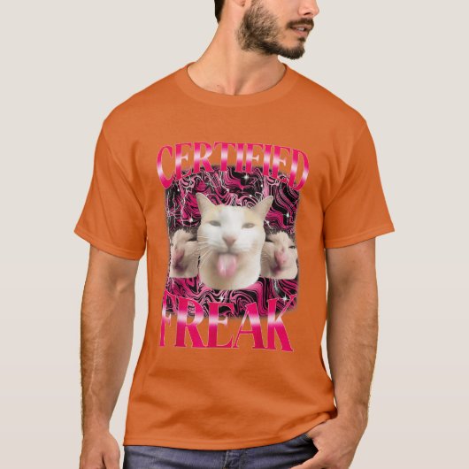 公認の変人 笑える猫のミーム x 3 変な猫 tシャツ (正面)