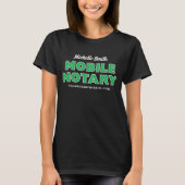 公認モバイル公証人ローンサイニングエージェント カスタムネーム グリーン Tシャツ (正面)
