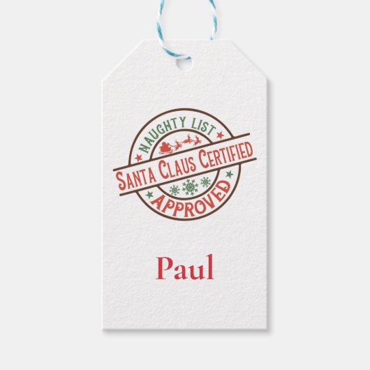 公認リスいけなト・サンタクリスマス ギフトタグ (正面)