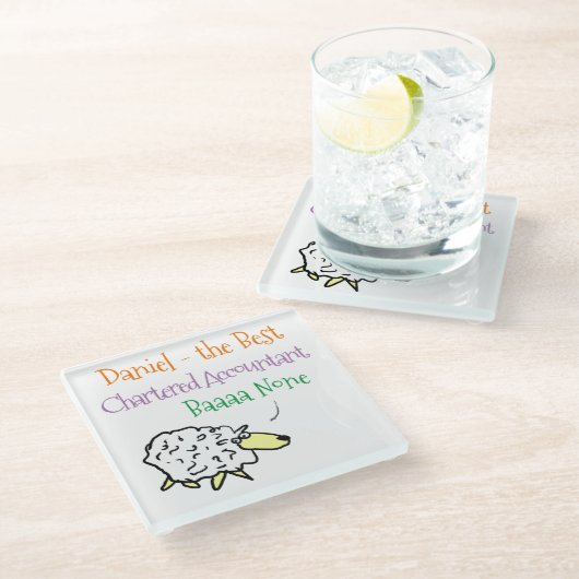 公認会計士のデザイン ガラスコースター (アングル)