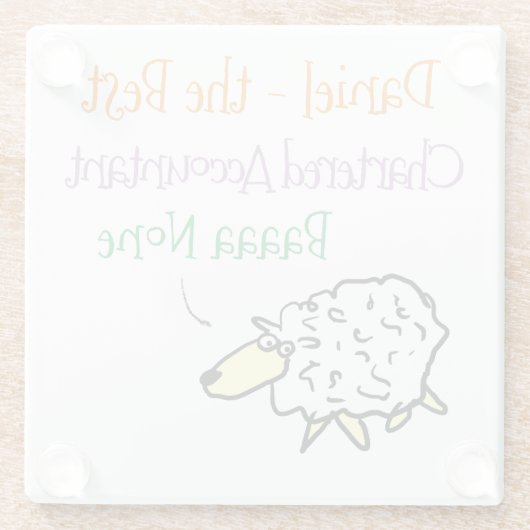 公認会計士のデザイン ガラスコースター (裏面)