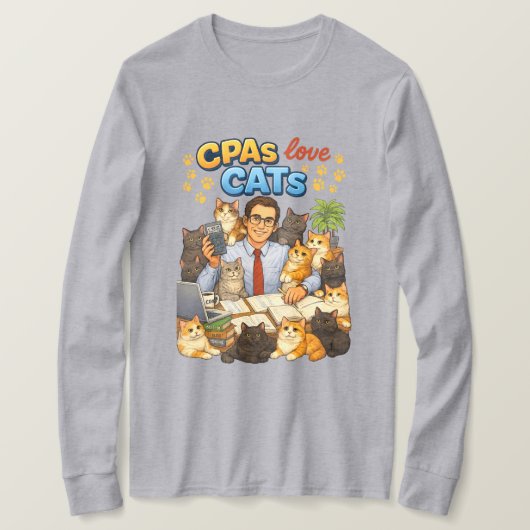 公認会計士は猫が好き Tシャツ (デザイン正面)