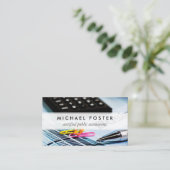 公認会計士 シンプル ミニマリスト エレガント 名刺 (スタンド正面)