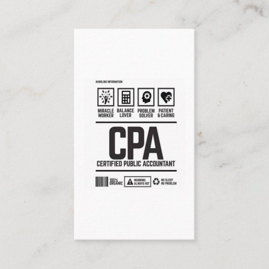 公認会計士・公認会計士 名刺 (正面)