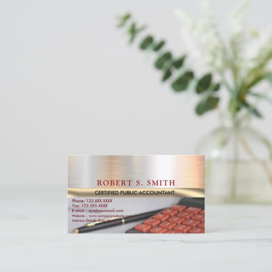 公認会計士CPA電卓イメージ 名刺 (スタンド正面)