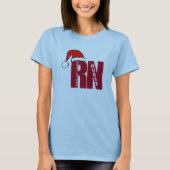 公認看護師のクリスマスのための帽子とのRNサンタ Tシャツ (正面)