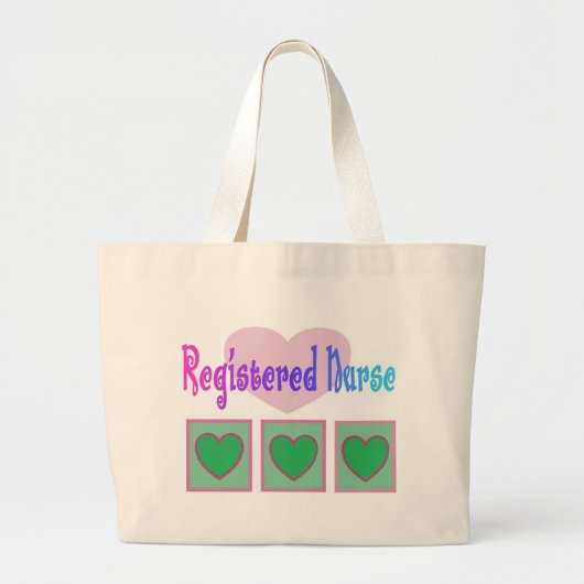 公認看護師のハートのトートバック ラージトートバッグ (正面)