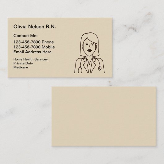 公認看護師の家庭の健康 名刺 (正面/裏面)