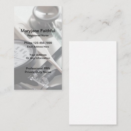 公認看護師の私用義務 名刺 (正面/裏面)