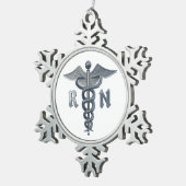 公認看護師の記号 スノーフレークピューターオーナメント (右)