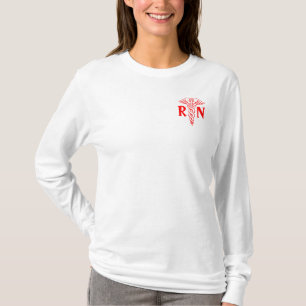 公認看護師のjerseyのフード付きスウェットシャツ RNのケリュケイオン Tシャツ