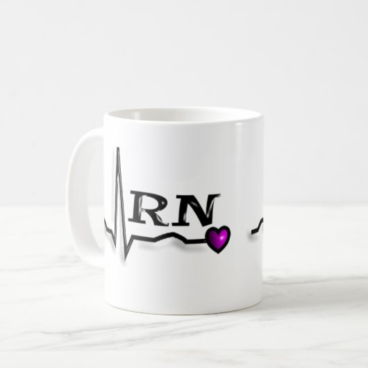 公認看護師"RN"のギフトQRSのデザイン コーヒーマグカップ (正面左)