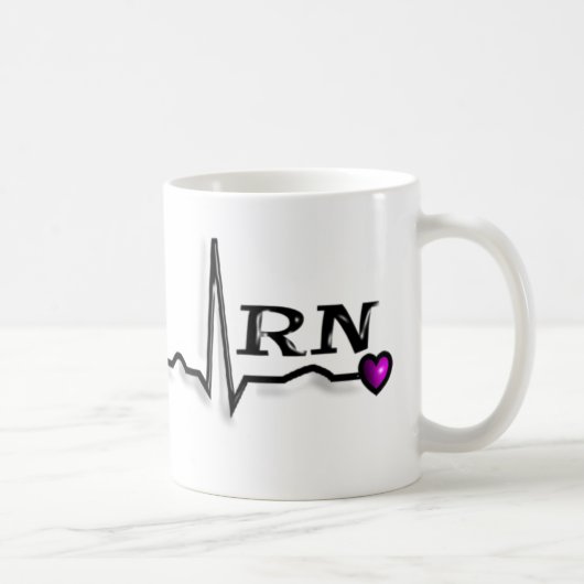 公認看護師"RN"のギフトQRSのデザイン コーヒーマグカップ (右)