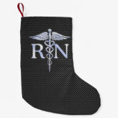 公認看護師RNのケリュケイオンはカーボンを蛇行させます スモールクリスマスストッキング (正面)