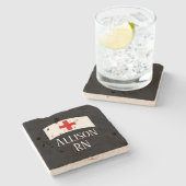 公認看護師RNの医学のパーソナライズ ストーンコースター (横)