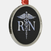 公認看護師RNの銀製のケリュケイオンのヘビ メタルオーナメント (右)
