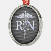 公認看護師RNの銀製のケリュケイオンのヘビ メタルオーナメント (左)