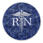 公認看護師RN Silberのケリュケイオンの濃紺の迷彩柄 セラミックノブ (正面)