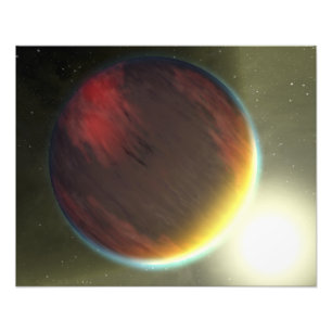 公転する曇りの木星のような惑星 フォトプリント