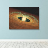 公転軌道でほこりっぽい惑星を形成する円盤 キャンバスプリント (インサイチュ (ウッドフロア))