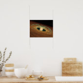 公転軌道でほこりっぽい惑星を形成する円盤 ポスター (キッチン)