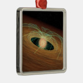 公転軌道でほこりっぽい惑星を形成する円盤 メタルオーナメント (右)