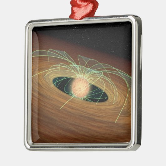 公転軌道でほこりっぽい惑星を形成する円盤 メタルオーナメント (左)