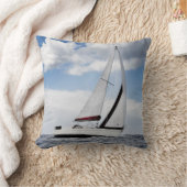 公開した海のヨットの航行 クッション (ブランケット)