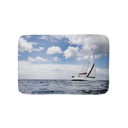 公開した海のヨットの航行 バスマット (正面)