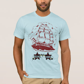 公開した海のレトロのヴィンテージの入れ墨のティー Tシャツ