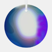 公開7003青と紫の抽象芸術アート ガラスオーナメント (裏面)