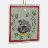 六つのゲーゼの置く四角いクリスマスの飾り セラミックオーナメント (右)