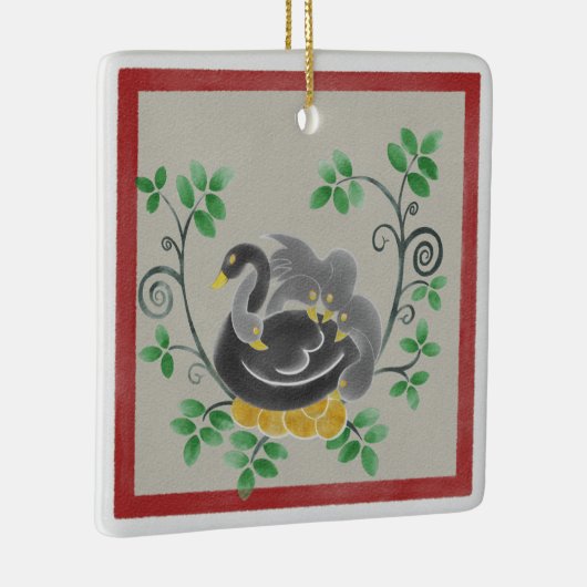 六つのゲーゼの置く四角いクリスマスの飾り セラミックオーナメント (右)