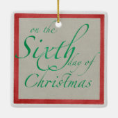 六つのゲーゼの置く四角いクリスマスの飾り セラミックオーナメント (裏面)