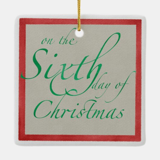 六つのゲーゼの置く四角いクリスマスの飾り セラミックオーナメント (裏面)