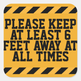 六つの足の社会的距離 スクエアシール