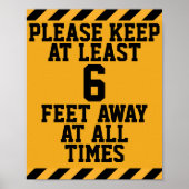 六つの足の社会的距離 ポスター (正面)