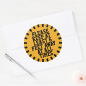 六つの足の社会的距離 ラウンドシール (封筒)