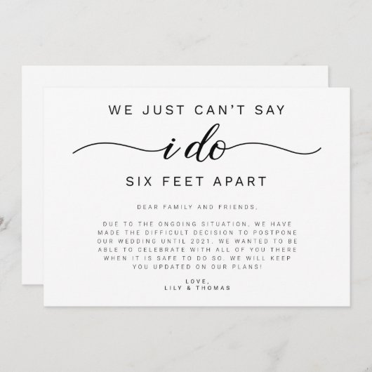 六つの足を分けて結婚る 案内状 (正面/裏面)