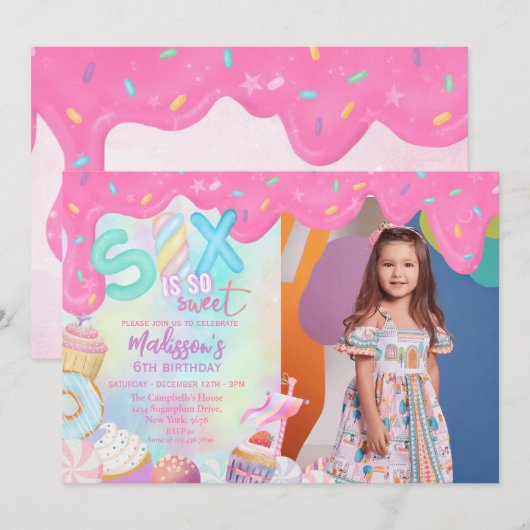 六つはとても甘い 招待状 (正面/裏面)