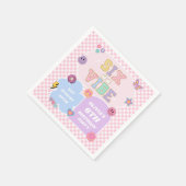 六はヴィーヴ名門私立校風のパッチ六歳の誕生日パーティー スタンダードカクテルナプキン (角)