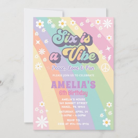 六は誕生日の招待状だ 招待状 (正面)