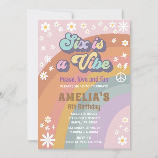 六は誕生日の招待状だ 招待状 (正面)